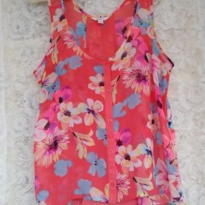 Lower price!Candies Sheer Floral Sleeveless Blouse